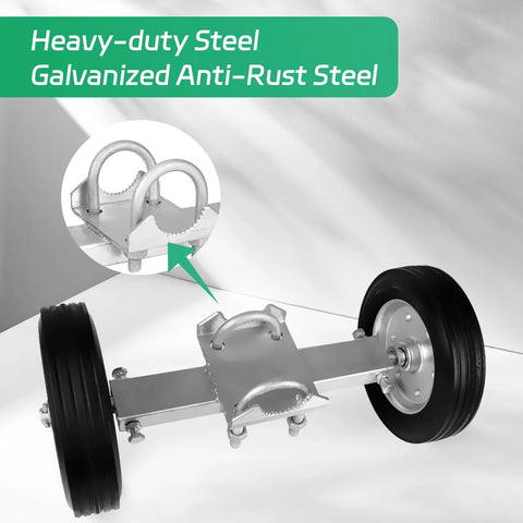 8 Inch Heavy Duty Gate Wheel With Hard Rubber Tread And Adjustable Steel U Bolts For Chain Link Fence And Metal Tube Gates
