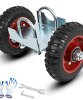 Heavy Duty Gate Wheel Set With Rubber Carriers And Adjustable Double U Bolts For Driveway Fences, 600Lb Capacity