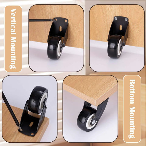 2 Inch Gate Wheel Set For Sagging Wooden Doors Anti Sagging Bottom Mount Rollers With Screws Vertical Or Bottom Mount