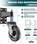 Heavy Duty Gate Wheel With 6 Inch Wheel Diameter, Spring Loaded Caster For Metal Tube And Large Wooden Gates, 550 Lb Capacity