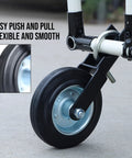 6 Inch Heavy Duty Swing Gate Wheel For One And Five Eighths To Two Inch Tubes 550 Lb Capacity Metal Gate Roller attached to gate