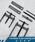 Heavy Duty 4 Piece 2 Jaw Gear Puller Set Built To Last Carbon Steel Adjustable Removal Tool for pulleys and bearings
