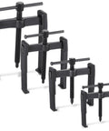Heavy Duty 4 Piece 2 Jaw Gear Puller Set Built To Last Carbon Steel Adjustable Removal Tool, shown in 3 to 8 inch sizes