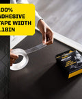 Person using Heavy Duty Double Sided Gel Tape For Removable Mounting Up To 20 Lbs On Metal Glass Tile Wood Brick And More