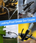 Heavy Duty Grease Gun Coupler With Leakproof Quick Lock Release used on machinery and equipment with 10,000 PSI high pressure applications