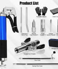 Heavy Duty Grease Gun Kit, 8000 PSI Pistol Grip Grease Gun, 14 oz Capacity with accessories, hoses, couplers, and storage bag
