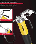 17-Piece Heavy Duty Grease Gun Kit: 14oz Grease Tube Flexible Hose Bearing Grease Pump 8000 PSI Pistol Grip Grease Guns Tool