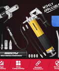 17-Piece Heavy Duty Grease Gun Kit: 14oz Grease Tube Flexible Hose Bearing Grease Pump 8000 PSI Pistol Grip Grease Guns Tool Marine