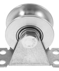 Groove Wheel Pulley 2.75X2.36X1.77 Inches Heavy Duty Sliding Door Pulley with U Shaped Groove, front view, metal construction