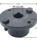Heavy Duty H Style 5/8 Inch Split Taper Bushing For Pulleys And Sheaves, with black oxide finish, two screws included, side view