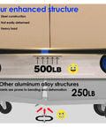 Comparison showing 3 In 1 Collapsible Heavy Duty Hand Truck Dolly Cart With Wheels And Straps holding 500 lbs vs 250 lbs capacity