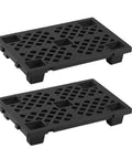 Heavy Duty Plastic Pallet Set For Basement Storage Lightweight Waterproof Interlocking Floor Pallets With Breathable Grids 2 Pack