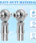Two chromoly steel 7/8-14 Heim Joint Rod Ends with 3/4 inch head, showing right and left hand thread for heavy duty suspension links.