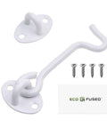 Built Tough 4 Inch Heavy Duty Hook And Eye Latch For Barn Doors And More, Powder Coated Stainless Steel Security Latch With 4 Mounting Screws