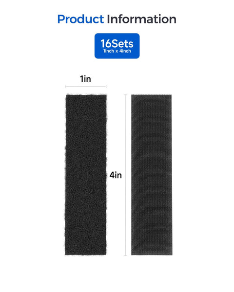 Heavy Duty 1x4 Inch Hook And Loop Strips With Adhesive Industrial Grade Double Sided Tape Mounting Strips With Back Adhesive