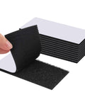 Heavy Duty Hook And Loop Fastener Strips With Adhesive, 12 Sets, 4x2 Inch Nylon Fasteners, Sticky Back Tape in black, stacked view