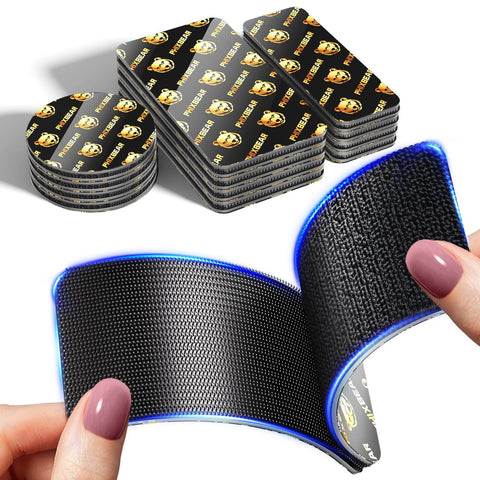 Industrial Strength Hook And Loop Strips With Ultra Sticky Super Adhesive Backing, Heavy Duty Velcro Tape Pack In Three Sizes