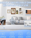 Heavy Duty Double Sided Hook And Loop Tape Adhesive Strips 1x4 Inches Set Of 20 used for securing carpets, pictures, and cushions indoors.