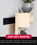 Heavy Duty Tape With Adhesive, Industrial Strength Hook And Loop Fasteners, 15 Feet By 2 Inches, Black, on wood shelf