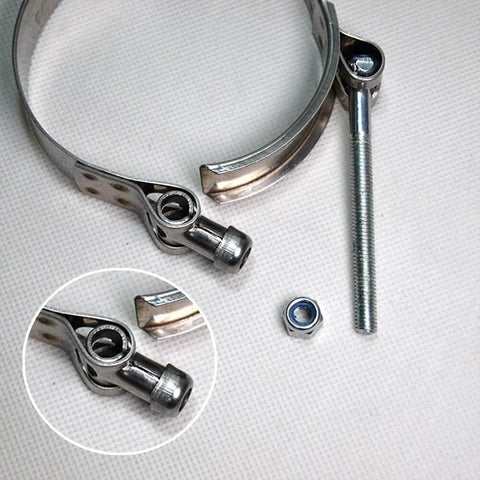 TBolt Hose Clamp Heavy Duty Adjustable Clip For 3 Inch Hose ID Stainless Steel Bolt Band Floating Bridge Nylon Insert Locknut