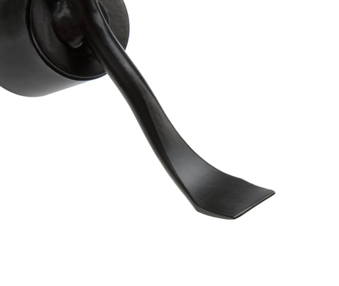 Close-up of heavy duty hubcap remover tool for auto mechanics, showing durable steel build, rubber hammer face, and wide pry blade.