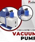 Heavy Duty Vacuum Pump For HVAC Systems 110V 4.5 CFM Single Stage One Third HP For R134a R12 R22 R502 Refrigerants Aluminum Shell