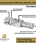 Door Closer, Grade 1 Heavy Duty Commercial Hydraulic Closer, Self-Closing, Adjustable Spring Size 1-6, Surface Mount
