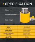 Heavy Duty 50 Ton Hydraulic Cylinder Jack Ram With A 2 Inch Stroke For Lifting Heavy Equipment And Vehicles RSC 501 specs