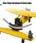 Heavy Duty Manual Hydraulic Pipe Bender With Six Dies bending metal pipe, showcasing one-time forming process.