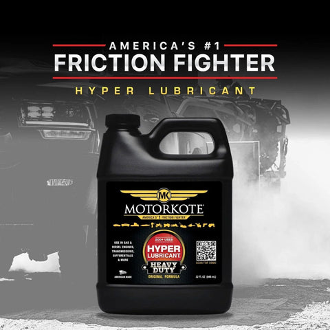 Heavy Duty Hyper Lubricant Engine Treatment For All Oils And Engines 32 Ounce Bottle Single Black with truck in background