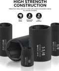 Heavy Duty Half Inch Drive Master Impact Socket Set With Sixty Five Pieces showing various size sockets.