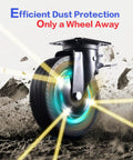 ✝️ Heavy duty 8 inch caster wheels set of 4 industrial swivel locking casters with brake 3200 lbs load capacity rubber wheels