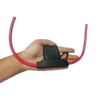 Heavy Duty Waterproof Inline Fuse Holder 8 AWG 15.8 Inch Long IP67 Dustproof Cover Two Pack Fits Maxi Fuses 20A To 100A DC Blade Plug In Style