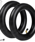 Heavy Duty 10x2.50 Inner Tube (2-Pack) for Electric Scooters with 0° Straight Valve Stem, tire levers shown, for 10-inch tires.