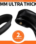 Close-up of Heavy Duty 10x2.50 Inner Tube (2-Pack) for Electric Scooters showing 2mm thickness and straight valve stem.