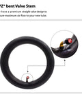 1PZ 10W-X02 2-Pack Heavy-Duty 90° Valve 10x2/10x2.125 Inner Tube with close-up of the bent valve stem.