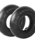 4.10/3.50-4 Heavy Duty Inner Tubes 2 Pack with TR-87 Bent Valve Stem, natural rubber for wheelbarrows and utility equipment.