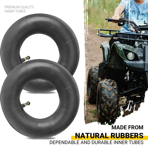 4.10/3.50-4 Heavy Duty Inner Tubes 2 Pack with TR-87 Bent Valve Stem, premium rubber for utility equipment