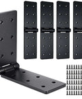 Four Piece Heavy Duty Gate Hinges Set With 270 Degree Adjustable Butt Folding Design Iron Bifold Door Hardware With Screws