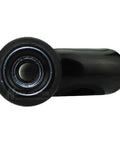 Close-up of heavy-duty IV pole replacement caster wheel, matte black, 3-inch non-marking neoprene, from 6-pack set.