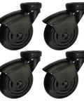 Replacement Casters for Heavy Duty IV Poles (4) with 3-inch wheels, matte black finish, showing sealed raceways and chemical resistance.