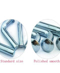 Close-up of polished Heavy Duty J Bolt Safety Pins For Pallet Racks And Shelving Systems Lokatall 50 Pack in galvanized steel.