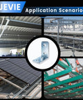 Heavy-duty L angle bracket for 1-5/8 inch strut channel delivers secure 90 degree connections with 3/16 inch thick steel shown in applications