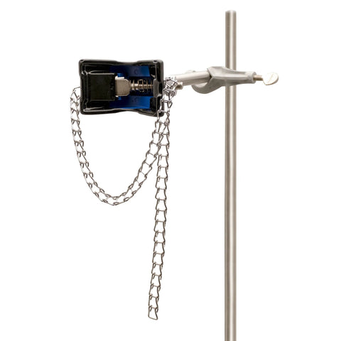 Heavy Duty Lab Clamp With Vinyl Coated Chain And Stainless Steel Rod 8 Inch Jaw And 19 Inch Overall Length Ideal For Beakers