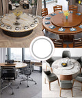 Heavy Duty Aluminum Lazy Susan Hardware With Polished Ball Bearings in dining and meeting table setups