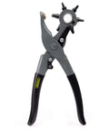Six Size Leather Hole Punch Tool 8.5 Inch Heavy Duty Revolving Punch Pliers displayed on white background.