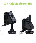 Heavy Duty Leg Leveler Kit for Furniture Tables and Cabinets with 2 Inch Adjustable Height shown in black.