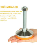 Heavy Duty Leg Levelers For Workbenches, Machines And Cabinets, Adjustable Leveling Feet With M16 Thread, 2600 Lb Capacity