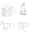 Technical drawing of Beefed Up Heavy Duty Adjustable Furniture Leg Levelers 4 Pack Up To 2000 Lbs Per Leg Total 8000 Lbs Capacity