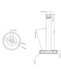 Diagram of Beefed Up Heavy Duty Adjustable Furniture Leg Levelers 4 Pack Up To 2000 Lbs Per Leg Total 8000 Lbs Capacity dimensions